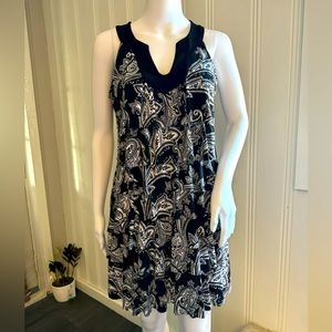 White House Black Market Black and White Paisley Dress